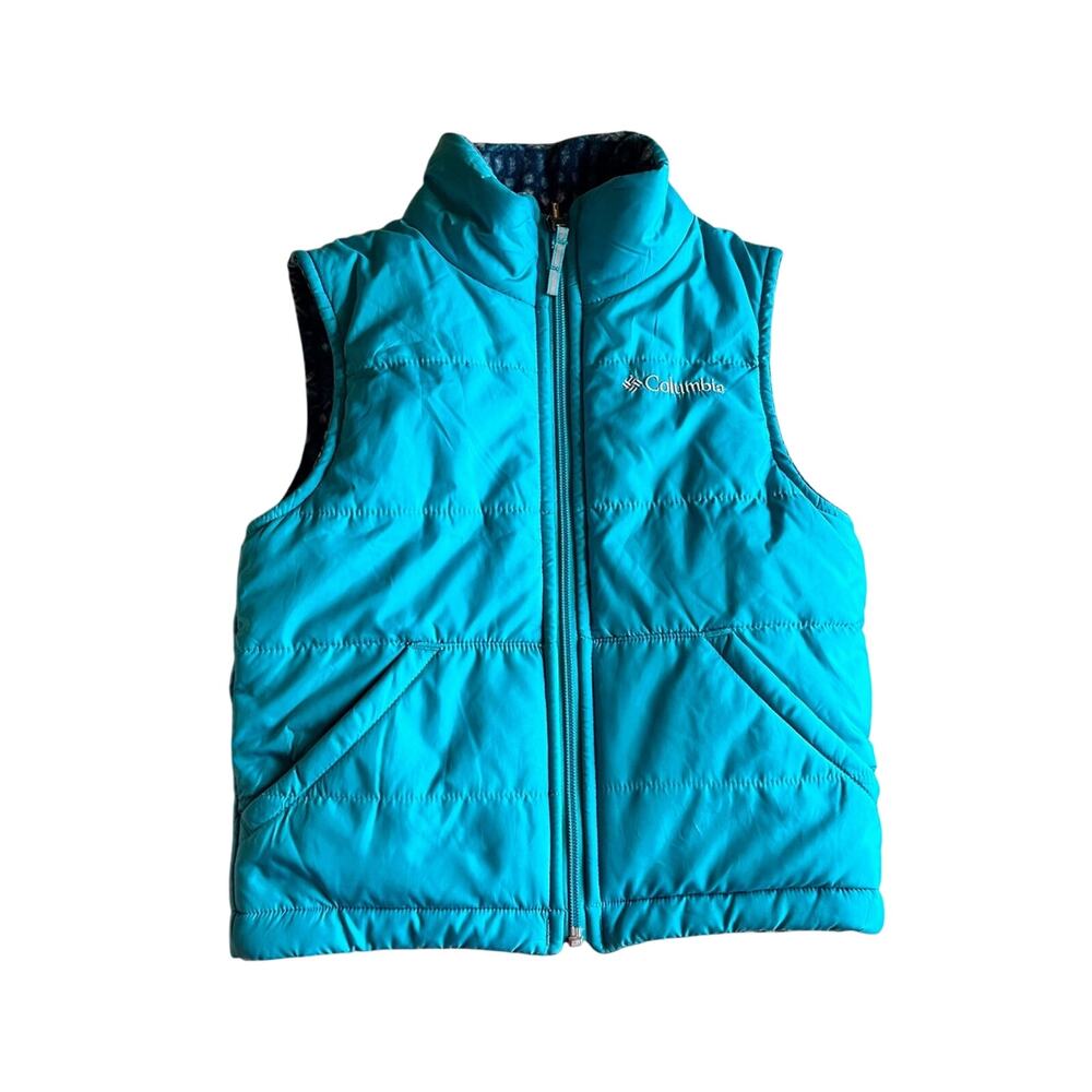 Columbia Blue Reversible Puffer Vest XXS 4/5